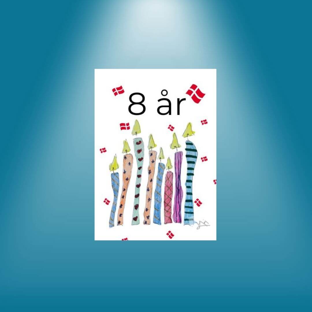 Fødselsdagskort 8 år