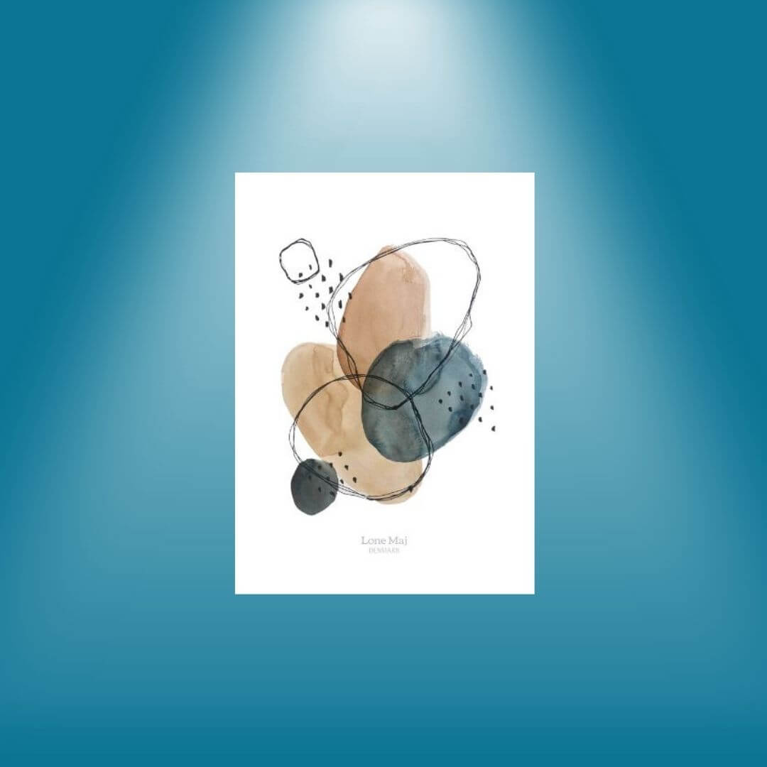 Støvet Blå Gople postkort