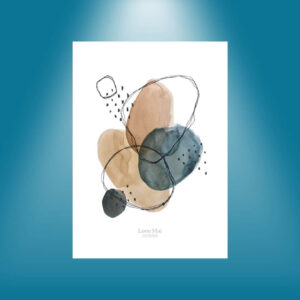 Støvet Blå Ellipse - Plakat