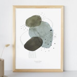 Postkort A6 med motivet Dark Green Ellipse med mørkegrøn ellipse og bløde farveovergange, trykt på papir i høj kvalitet.